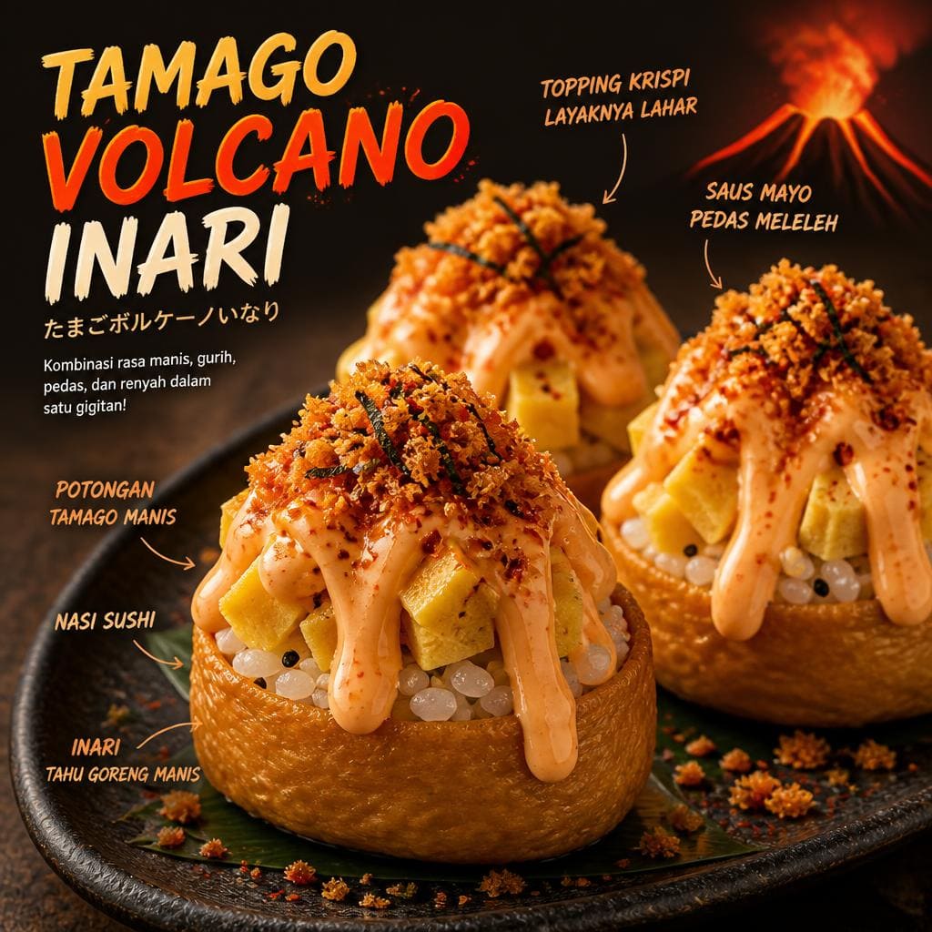 Tamago Volcano Inari Sushi Hiro menu inari tamago
